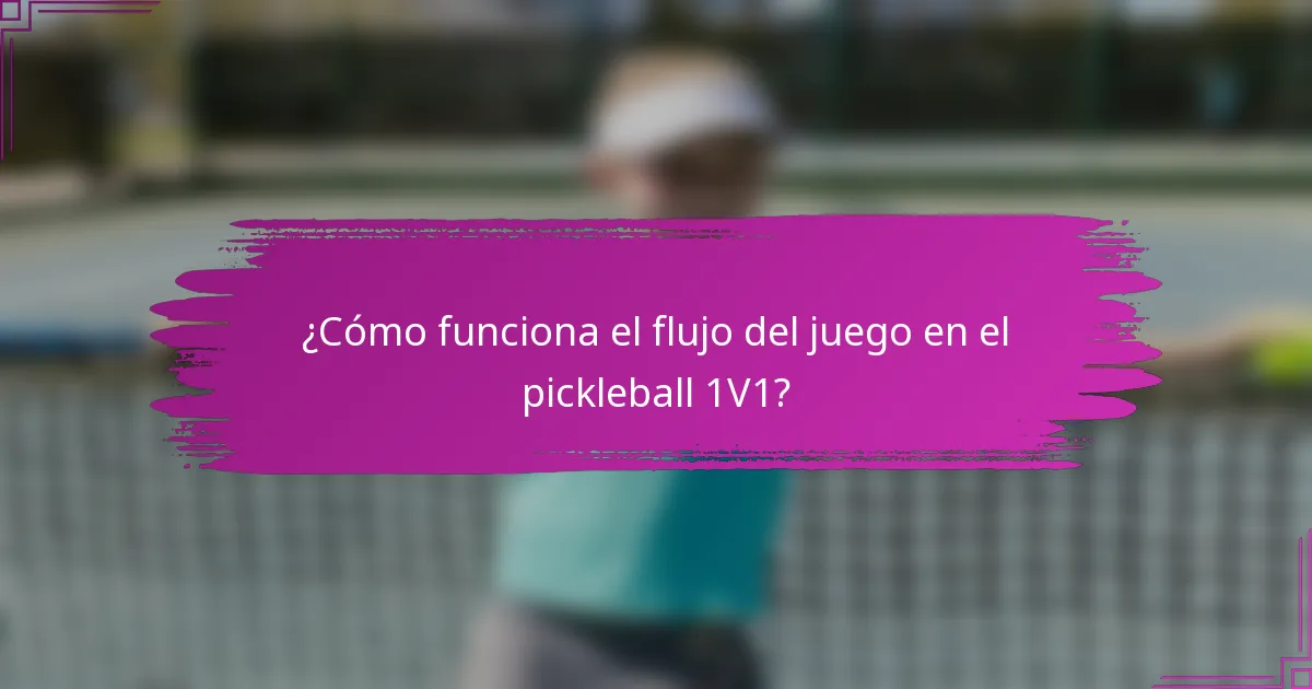 ¿Cómo funciona el flujo del juego en el pickleball 1V1?
