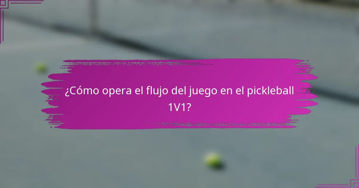 ¿Cómo opera el flujo del juego en el pickleball 1V1?